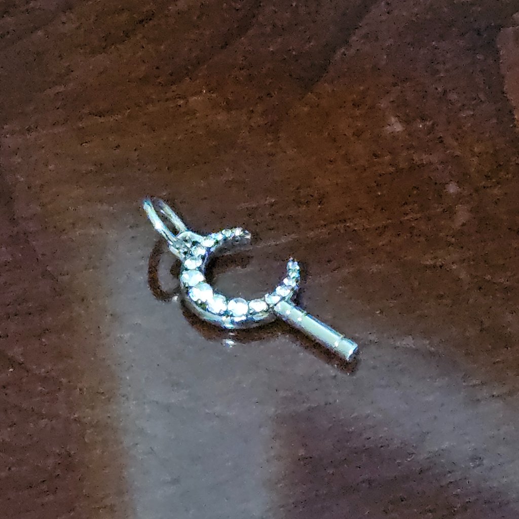 Rare Monica Rich Kosann Dream Crescent Moon Pocketwatch Key Sapphire 925 Charm — image 3 of 8